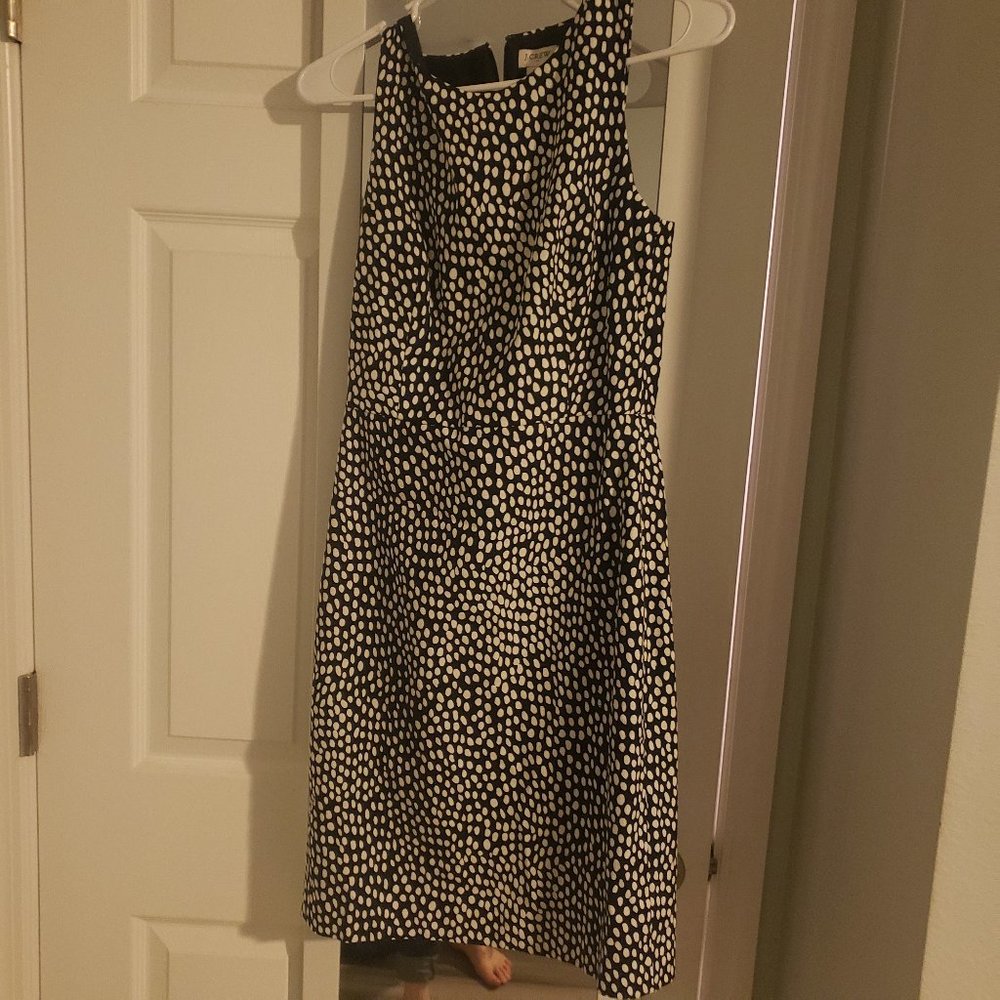 NWT J Crew Navy and White Sheath dress - 0 XS Extra Small